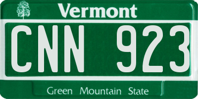 VT license plate CNN923
