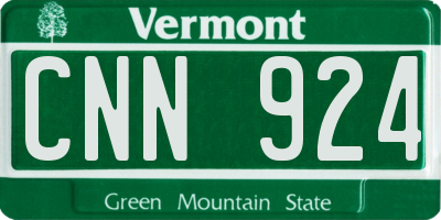 VT license plate CNN924