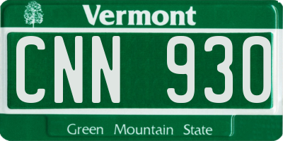 VT license plate CNN930
