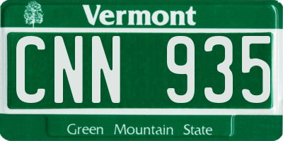 VT license plate CNN935
