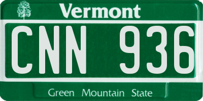 VT license plate CNN936