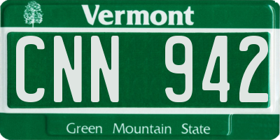 VT license plate CNN942