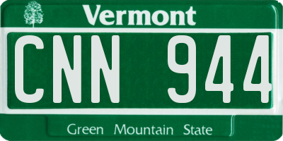 VT license plate CNN944