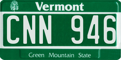 VT license plate CNN946