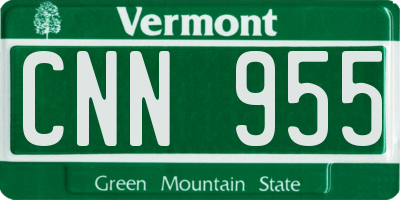 VT license plate CNN955