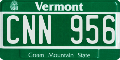VT license plate CNN956