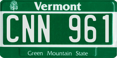 VT license plate CNN961
