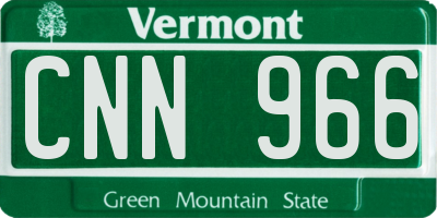 VT license plate CNN966