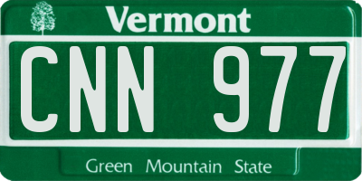 VT license plate CNN977