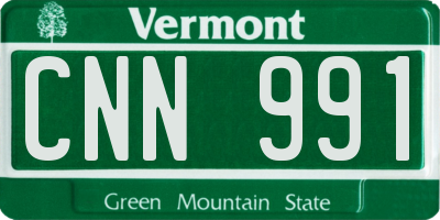 VT license plate CNN991