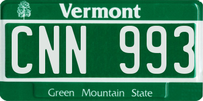 VT license plate CNN993