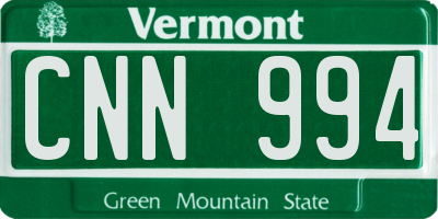 VT license plate CNN994
