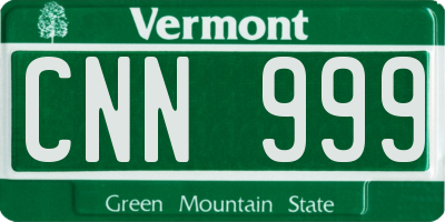 VT license plate CNN999