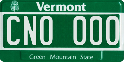 VT license plate CNO000