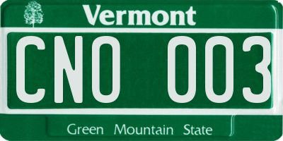 VT license plate CNO003