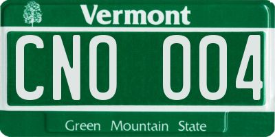 VT license plate CNO004