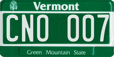 VT license plate CNO007