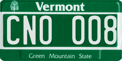 VT license plate CNO008