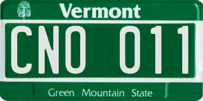 VT license plate CNO011