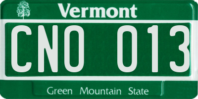 VT license plate CNO013