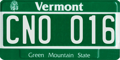 VT license plate CNO016