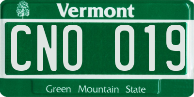 VT license plate CNO019