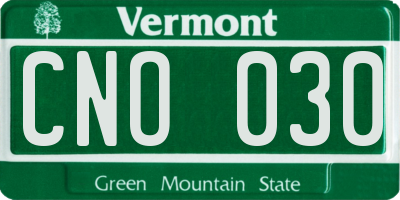 VT license plate CNO030