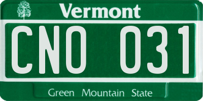 VT license plate CNO031