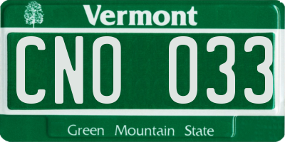 VT license plate CNO033