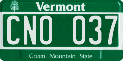 VT license plate CNO037