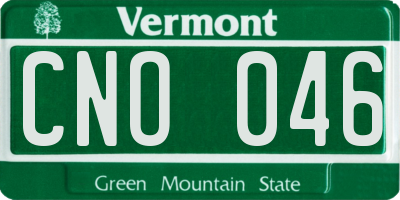 VT license plate CNO046