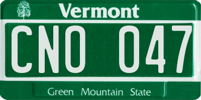 VT license plate CNO047