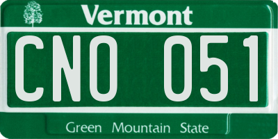 VT license plate CNO051