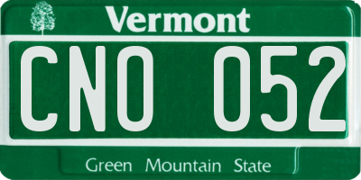 VT license plate CNO052