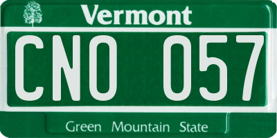 VT license plate CNO057