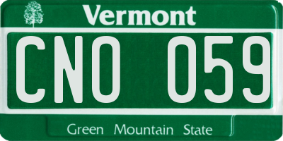 VT license plate CNO059