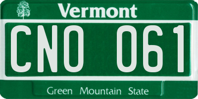 VT license plate CNO061
