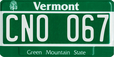 VT license plate CNO067