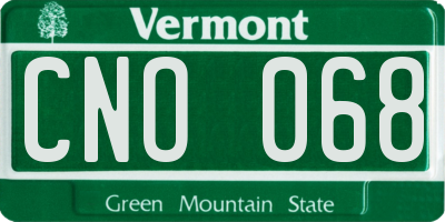 VT license plate CNO068