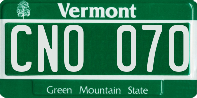 VT license plate CNO070