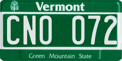 VT license plate CNO072