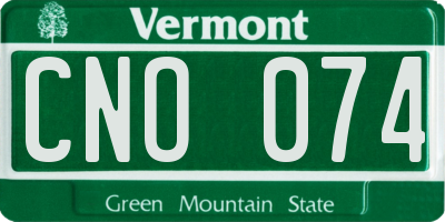 VT license plate CNO074