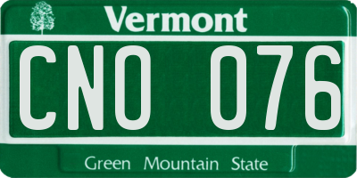 VT license plate CNO076