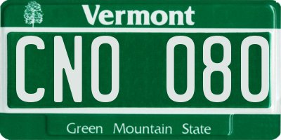 VT license plate CNO080