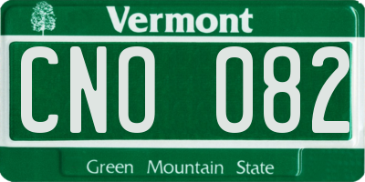 VT license plate CNO082