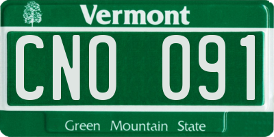 VT license plate CNO091