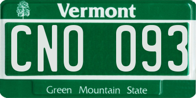 VT license plate CNO093