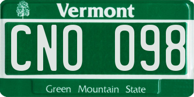 VT license plate CNO098