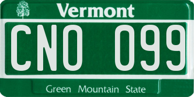 VT license plate CNO099