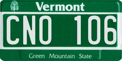 VT license plate CNO106